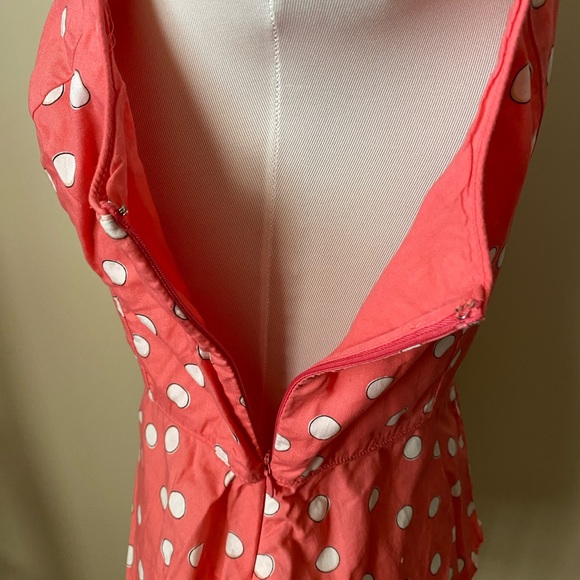LC Lauren Conrad Pink & White Retro Peplum Polka Dot Sleeveless Top - Picture 6 of 8